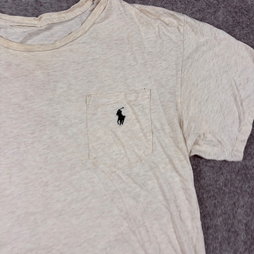 Polo‎ Ralph Lauren T-Shirt Mens XL Beige Heathered Pocket Old Money Golf Casual - Picture 2 of 11